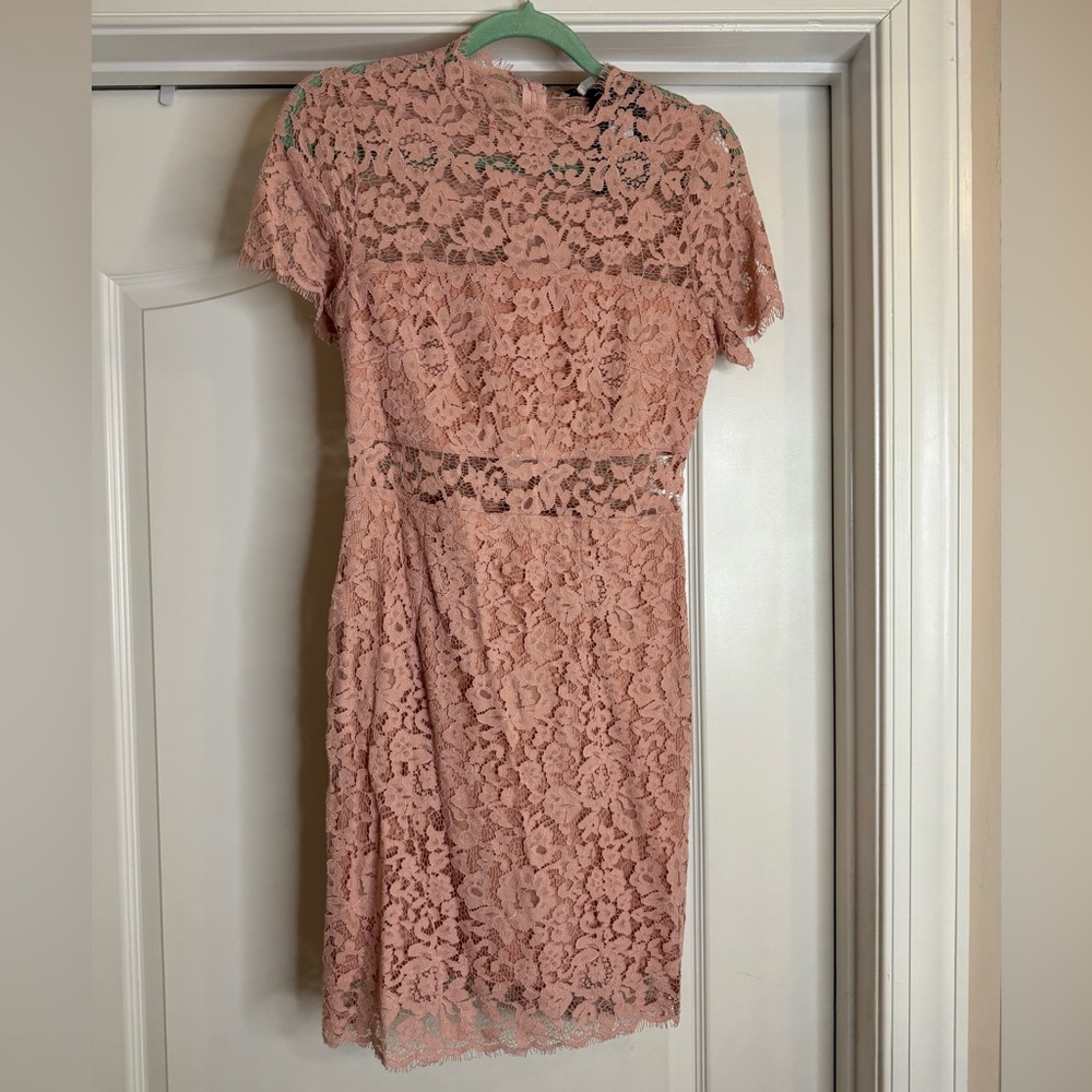 NWT Fashion Nova Elegant Lace Pink Dress